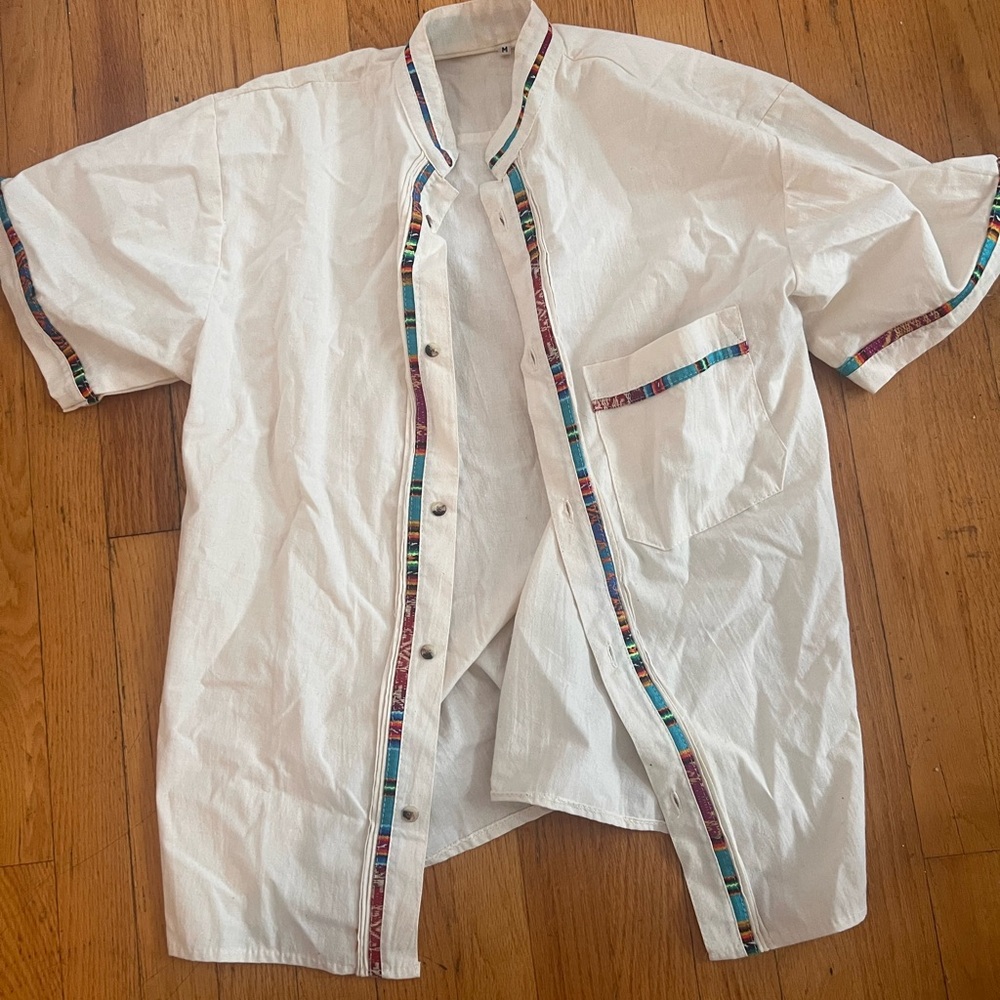Men’s white Mexico button down